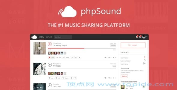 [国外源码]phpSound v5.1.0 – PHP音乐分享平台