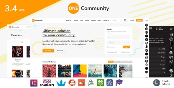 [Wordpress主题]OneCommunity v3.3.3 - 响应式BuddyPress 社区主题