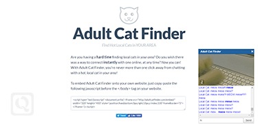 【创意网站，有趣网址】成年猫咪寻找服务-Adult Cat Finder