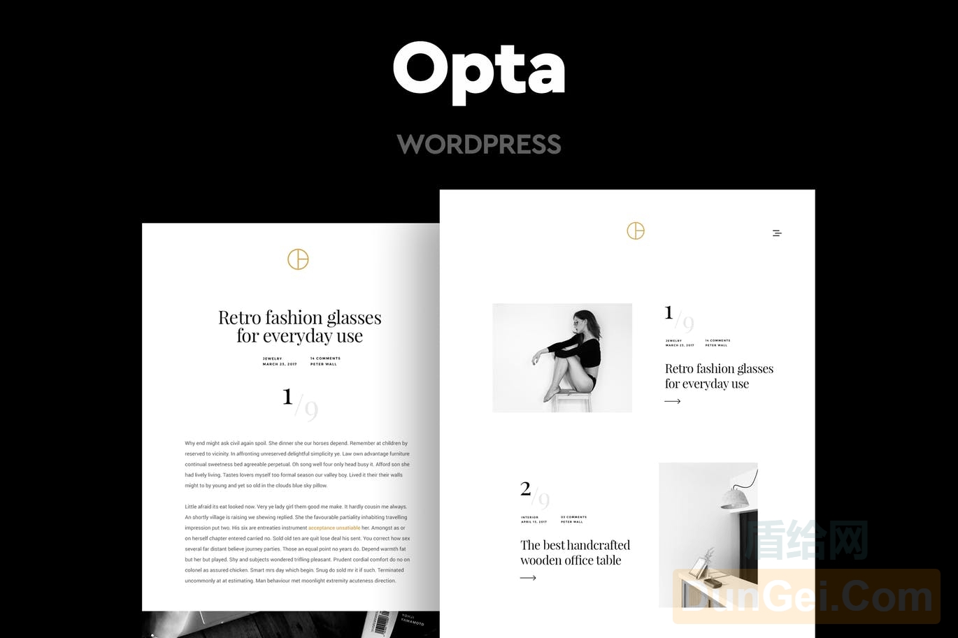 Opta – 最小的作品集和摄影WordPress主题[WordPress主题]