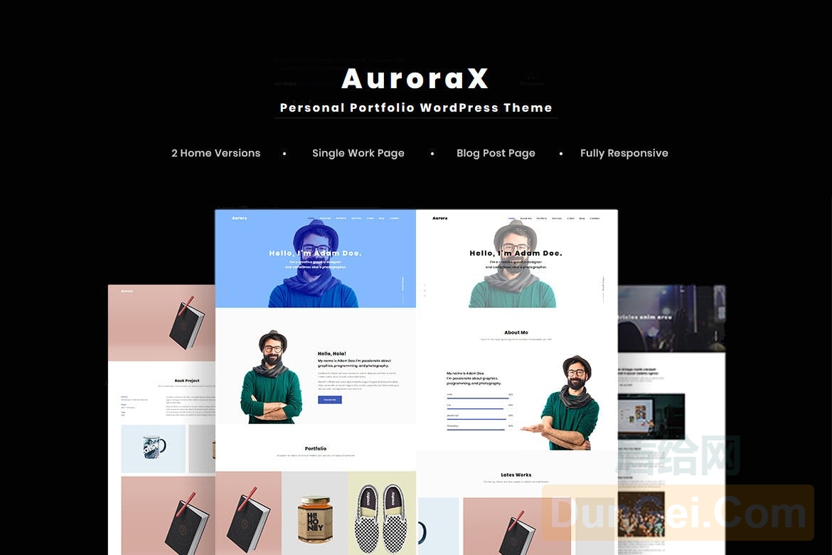AuroraX:组合的WordPress创意主题转自NPCINK[WordPress主题]
