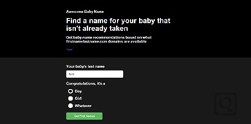 为你的孩子抢注个域名吧-Awesome Baby Name-度崩网-几度崩溃