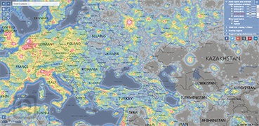全球光污染地图-light pollution map